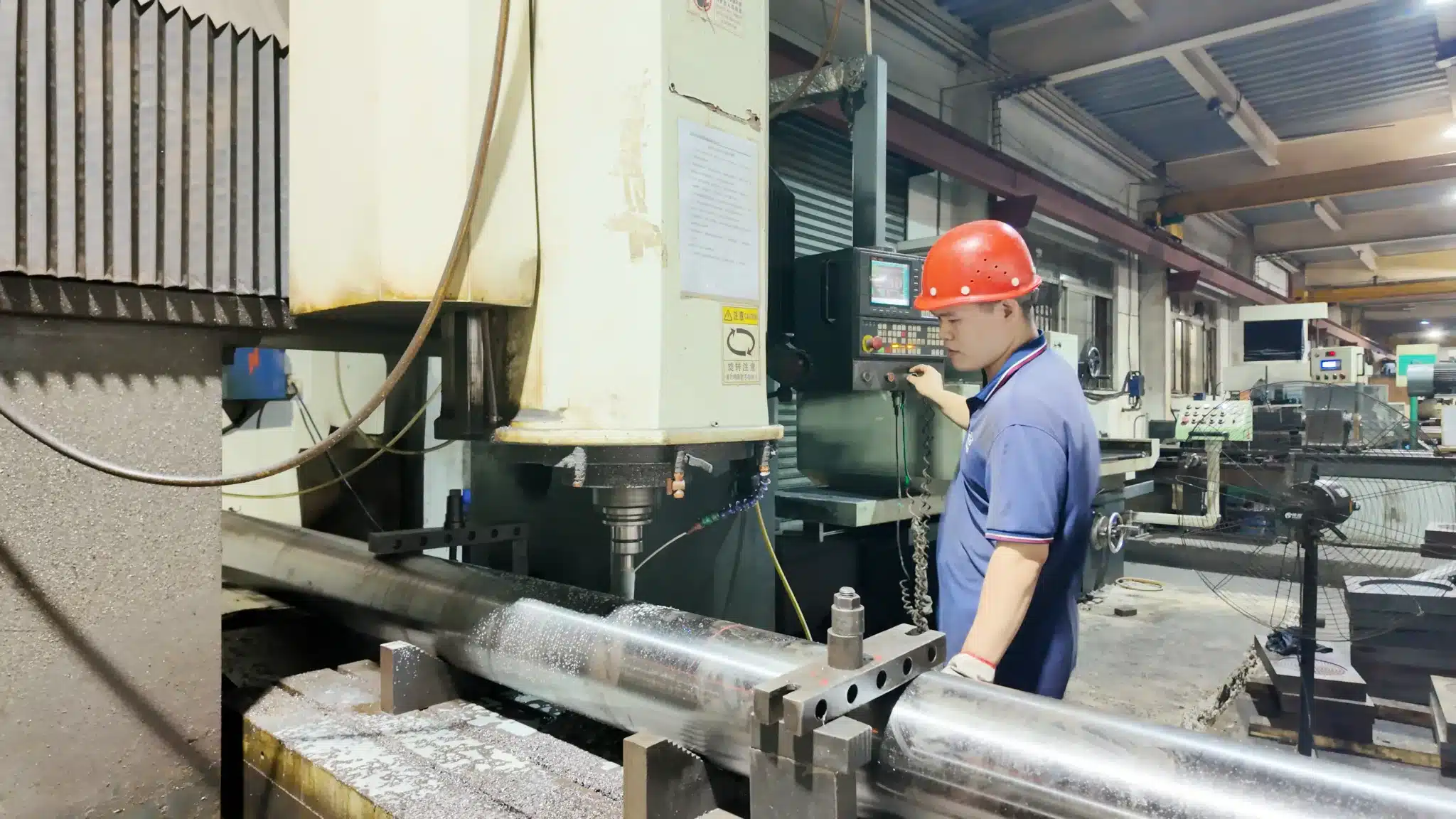 CNC machining workshop for plastic recycling machine parts