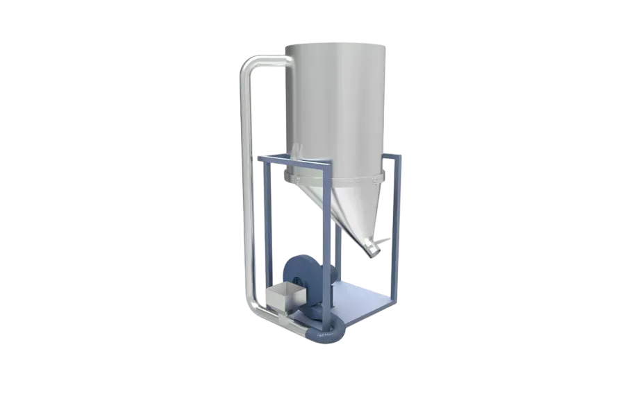 Material hopper for recycling machine
