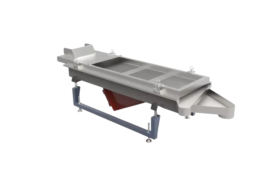 Vibrating screen for plastic pellets