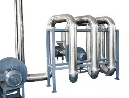Zig-zag Drying System for PET Bottle Washing Line removing moisture and lightweight impurities from PET flakes
