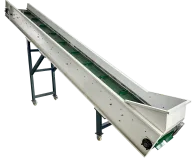 Belt conveyor with magnetic separator for rigid plastic recycling