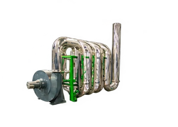 Hot air pipeline dryer for washed plastic film recycling